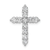 14k White Gold 1 carat Lab Grown Diamond VS/SI+ G+ Complete Cross Chain Slide Pendant