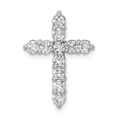 14k White Gold 1 carat Lab Grown Diamond VS+ F+ Complete Cross Chain Slide Pendant