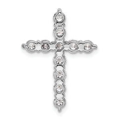 14k White Gold 1 1/2 carat Lab Grown Diamond VS/SI+ G+ Complete Cross Chain Slide Pendant