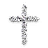 14k White Gold 1 1/2 carat Lab Grown Diamond VS/SI+ G+ Complete Cross Chain Slide Pendant