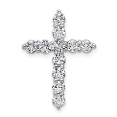 14k White Gold 1 1/2 carat Lab Grown Diamond VS+ F+ Complete Cross Chain Slide Pendant