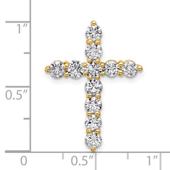 14k 1 1/2 carat Lab Grown Diamond VS/SI+ G+ Complete Cross Chain Slide Pendant