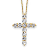 14k 1 1/2 carat Lab Grown Diamond VS/SI+ G+ Complete 18 inch Cross Pendant Necklace
