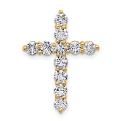 14k 1 1/2 carat Lab Grown Diamond VS+ F+ Complete Cross Chain Slide Pendant