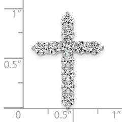 14k White Gold 2 carat Lab Grown Diamond VS/SI+ G+ Complete Cross Chain Slide Pendant
