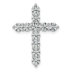 14k White Gold 2 carat Lab Grown Diamond VS/SI+ G+ Complete Cross Chain Slide Pendant