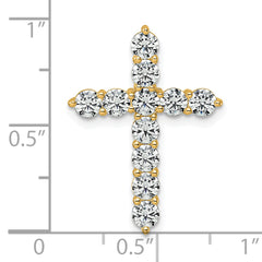 14k 2 carat Lab Grown Diamond VS/SI+ G+ Complete Cross Chain Slide Pendant