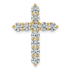 14k 2 carat Lab Grown Diamond VS+ F+ Complete Cross Chain Slide Pendant