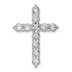14k White Gold 3 carat Lab Grown Diamond VS/SI+ G+ Complete Cross Chain Slide Pendant