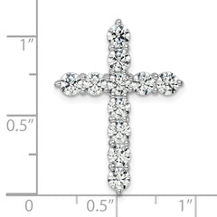 14k White Gold 3 carat Lab Grown Diamond VS/SI+ G+ Complete Cross Chain Slide Pendant
