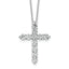 14k White Gold 3 carat Lab Grown Diamond VS/SI+ G+ Complete 18 inch Cross Pendant Necklace - Sophia Jewelers