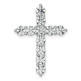 14k White Gold 3 carat Lab Grown Diamond VS/SI+ G+ Complete Cross Chain Slide Pendant