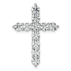 14k White Gold 3 carat Lab Grown Diamond VS/SI+ G+ Complete Cross Chain Slide Pendant