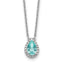 Oval Lab-Grown Diamond & Lab-Created Halo Necklace in 14K White Gold (1/6 ct. tw.), 18 Inch - Sophia Jewelers