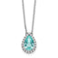 Oval Lab-Grown Diamond & Lab-Created Halo Necklace in 14K White Gold (1/4 ct. tw.), 18 Inch - Sophia Jewelers