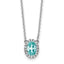 Oval Lab-Grown Diamond & Lab-Created Halo Necklace in 14K White Gold (1/8 ct. tw.), 18 Inch - Sophia Jewelers