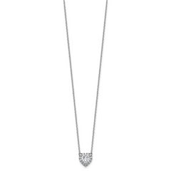 14k White Gold 1 1/5 carat Lab Grown Diamond VS/SI+ G+ Complete 18 inch Halo Heart Necklace