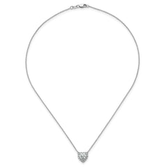14k White Gold 1 1/5 carat Lab Grown Diamond VS/SI+ G+ Complete 18 inch Halo Heart Necklace