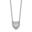 Lab-Grown Diamond Halo Heart Necklace in 14K White Gold (1 1/5 ct. tw.), 16 Inch - Sophia Jewelers