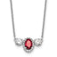 Lab-Grown Diamond & Created Ruby Three-Stone Necklace in 14K White Gold (1 1/8 ct. tw.), 16 Inch - Sophia Jewelers
