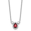 Lab-Grown Diamond & Created Ruby Three-Stone Necklace in 14K White Gold (1/2 ct. tw.), 16 Inch - Sophia Jewelers