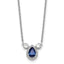 Lab-Grown Diamond & Created Sapphire Three-Stone Necklace in 14K White Gold (1/2 ct. tw.), 16 Inch - Sophia Jewelers