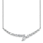 14k White Gold 4 carat Lab Grown Diamond VS/SI+ G+ Complete 16 inch Fashion Bar Necklace