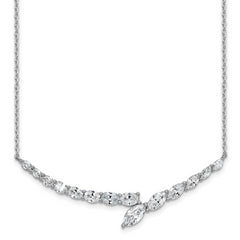 14k White Gold 4 carat Lab Grown Diamond VS/SI+ G+ Complete 16 inch Fashion Bar Necklace