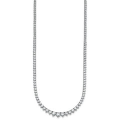 14k White Gold 10 carat Certified Lab Grown Diamond VS+ F+ Complete Round 16 inch Graduated Tennis Necklace