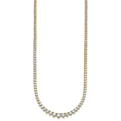 14k 10 carat Certified Lab Grown Diamond VS+ F+ Complete Round 16 inch Graduated Tennis Necklace