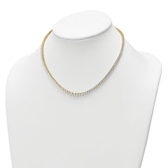 14k 10 carat Certified Lab Grown Diamond VS+ F+ Complete Round 16 inch Graduated Tennis Necklace