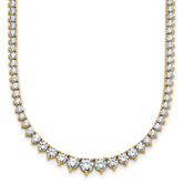 14k 10 carat Certified Lab Grown Diamond VS/SI+ G+ Complete Round 16 inch Graduated Tennis Necklace