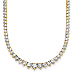 14k 10 carat Certified Lab Grown Diamond VS/SI+ G+ Complete Round 16 inch Graduated Tennis Necklace