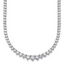 14k White Gold 10 7/8 carat Lab Grown Diamond VS+ F+ Complete Round 18 inch Graduated Tennis Necklace