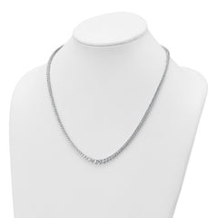 14k White Gold 11 5/8 carat Lab Grown Diamond VS/SI+ G+ Complete Round 20 inch Graduated Tennis Necklace