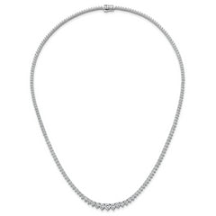 14k White Gold 11 5/8 carat Certified Lab Grown Diamond VS+ F+ Complete Round 20 inch Graduated Tennis Necklace