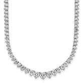14k White Gold 11 5/8 carat Certified Lab Grown Diamond VS+ F+ Complete Round 20 inch Graduated Tennis Necklace