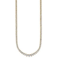 14k 11 5/8 carat Certified Lab Grown Diamond VS+ F+ Complete Round 20 inch Graduated Tennis Necklace