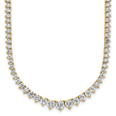 14k 11 5/8 carat Certified Lab Grown Diamond VS+ F+ Complete Round 20 inch Graduated Tennis Necklace