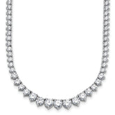 14k White Gold 15 carat Lab Grown Diamond VS/SI+ G+ Complete Round 16 inch Graduated Tennis Necklace