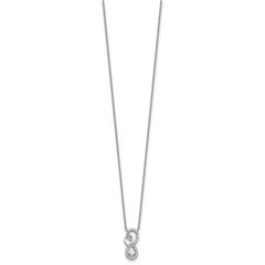 14K White Gold Polished 1/4 carat Diamond Fancy Infinity 18 inch Necklace
