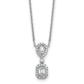 14k White Gold 1/2 carat Lab Grown Diamond VS+ F+ Complete 18 inch Halo Dangle Fashion Necklace