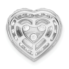 14k White Gold 7/8 carat Lab Grown Diamond VS/SI+ G+ Complete Halo Heart Chain Slide Pendant