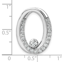 14k White Gold 1/2 carat Lab Grown Diamond VS/SI+ G+ Complete Double Oval Chain Slide Pendant
