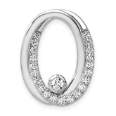 14k White Gold 1/2 carat Lab Grown Diamond VS/SI+ G+ Complete Double Oval Chain Slide Pendant