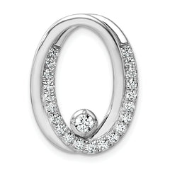 14k White Gold 1/2 carat Lab Grown Diamond VS/SI+ G+ Complete Double Oval Chain Slide Pendant