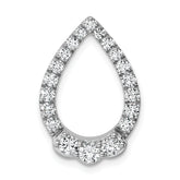 14K White Gold Lab Grown Diamond VS/SI+ G+ Teardrop Chain Slide