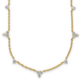 14k 1 3/4 carat Lab Grown Diamond VS/SI+ G+ Eleven Station 18 inch Necklace