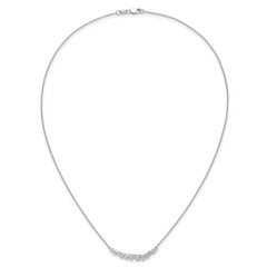 14k White Gold 7/8 carat Lab Grown Diamond VS/SI+ G+ Complete 18 inch Fashion Bar Necklace