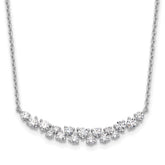 14k White Gold 7/8 carat Lab Grown Diamond VS/SI+ G+ Complete 18 inch Fashion Bar Necklace